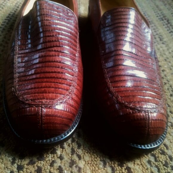Mezlan Brown Genuine Lizard Leather Loafers Men Size 11 Slip On Comfortable - Picture 13 of 15